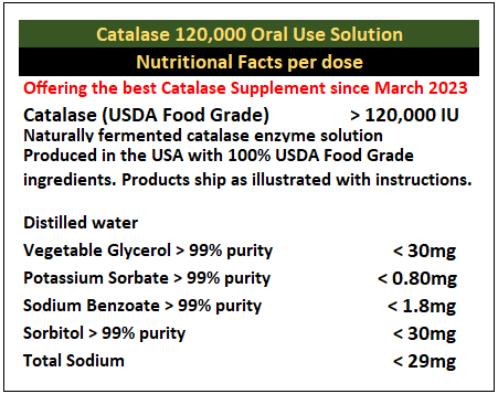 Catalase 120,000 Anti-aging, Anti-gray, Longevity Custom Formulation, 93 Doses, 30 mL