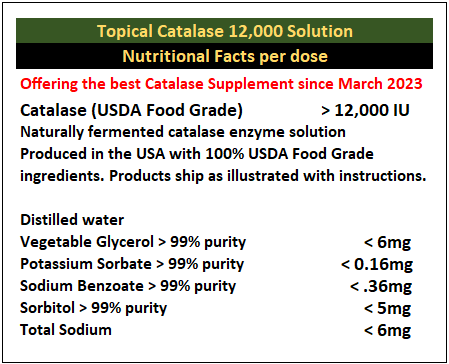 Catalase 12,000 - Topical Use - Direct Action - Attacks Gray Hair at the root!