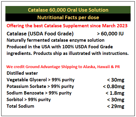Catalase 60,000 - Anti-aging, Anti-gray and Healthy Longevity enzyme solution.