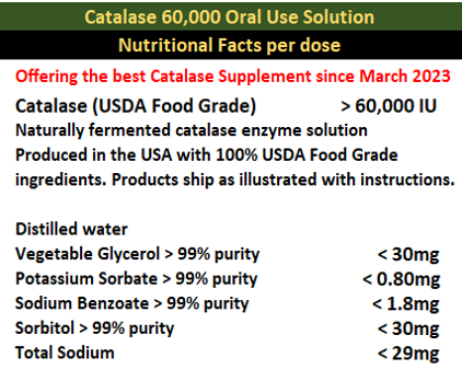 Catalase 60,000 - Anti-aging, Anti-gray and Healthy Longevity enzyme solution.