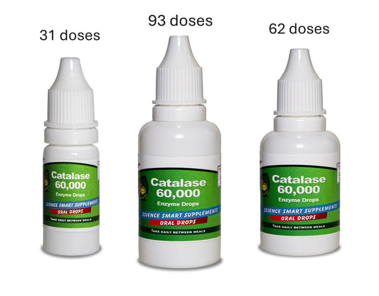 Catalase 60,000 - Science Smart - Antioxidant, Anti-aging, Anti-gray - enzyme drops.
