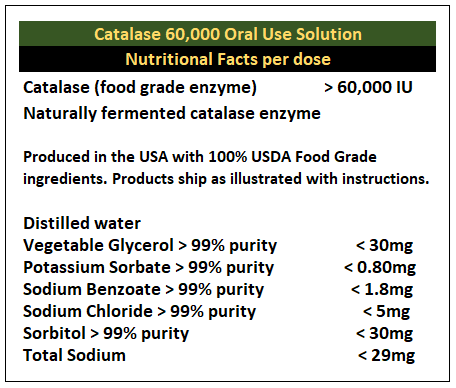 Catalase 60,000 - Science Smart - Antioxidant, Anti-aging, Anti-gray - enzyme drops.